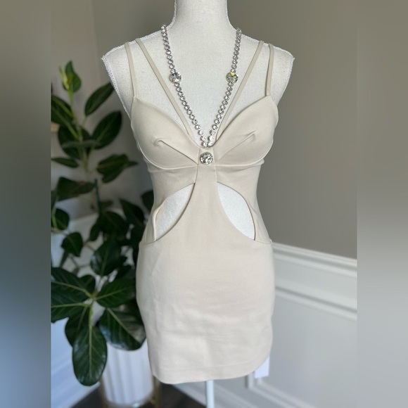 AREA Off-White Butterfly Cutout Crystal Minidress XS 795$ NWT - Picture 8 of 15